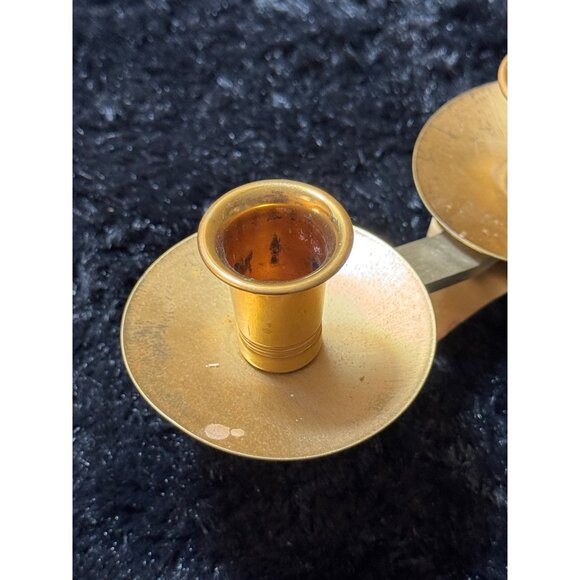 Vintage Brass Three-Cup Candle Holder Centerpiece - Picture 2 of 8